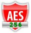 AES de 256 bit de encriptación Logo