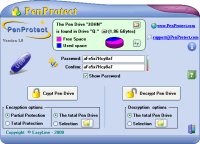 Screen shot of PenProtect: the program to protect Flash Drive, Pen Drive and Flash Memory. Click to enlarge the image