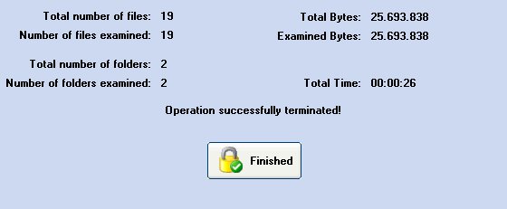 Screen of PenProtect that indicates the amount of files, folders and data in the Flash Drive, Pen Drive or Flash Memory that have been protect or encrypt