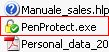 Os arquivos em seu USB Flash Drive. PenProtect.exe um único arquivo é muito pequeno! Clique para ampliar a imagem